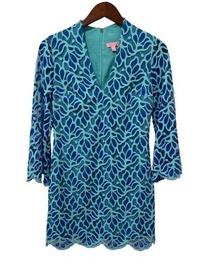 Lilly Pulitzer Women’s Size 4 Blue Lace Shift Dress